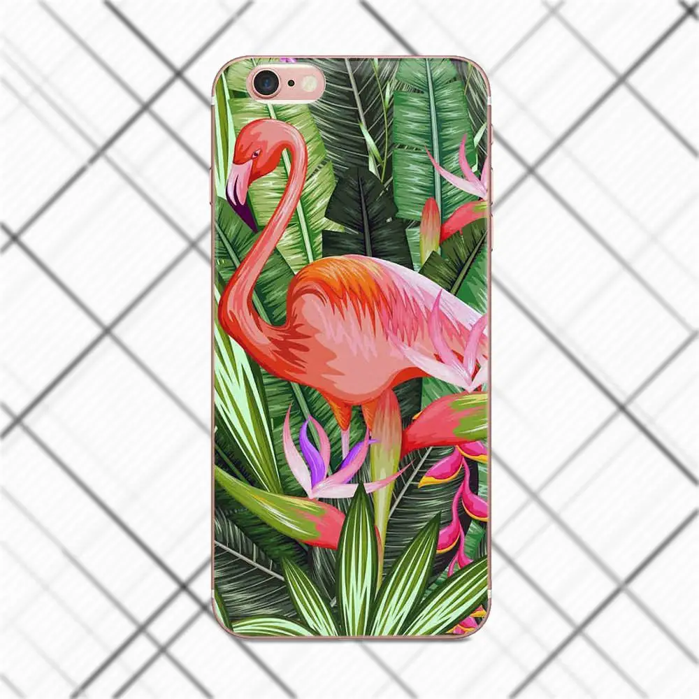 Tpwxnx For LG G2 G3 mini spirit G4 G5 G6 K4 K7 K8 K10 2017 V10 V20 V30 Cover Colorful Tropical Plants Flower Flamingos