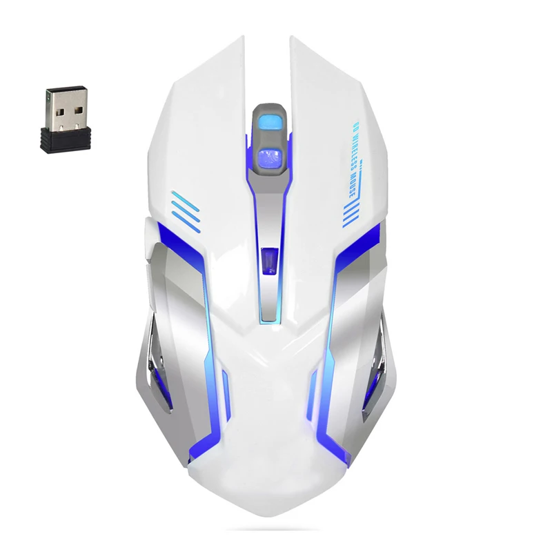 Wireless 2400DPI Gaming Mouse Rechargeable Battery 2.4G Gamer 6 Buttons Mice USA