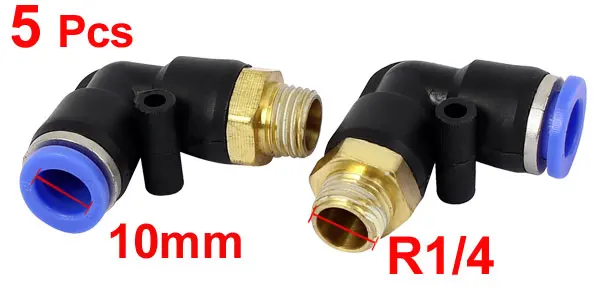 PL10-02 Industry Tube Pipe Elbow Push In Connecting Quick Fitting 5pcs
