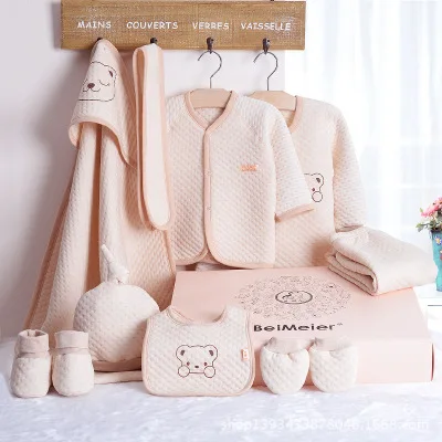 

Belva organic cotton newborn baby 8pcs set (2 tops+pants+blanket+gloves+Footcover+bib+hat) baby gift 0-12M clothing winter 523