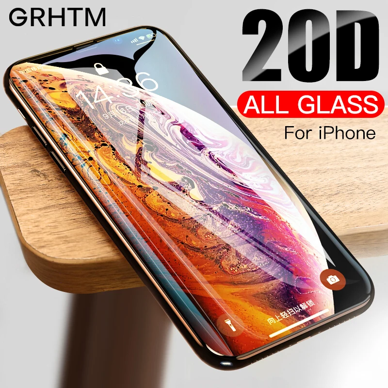 

20D Curved Edge Full Cover Tempered Glass For iPhone 7 8 Plus Screen Protector For iPhone 6 6s 7 8 X XS MAX XR Protective Film