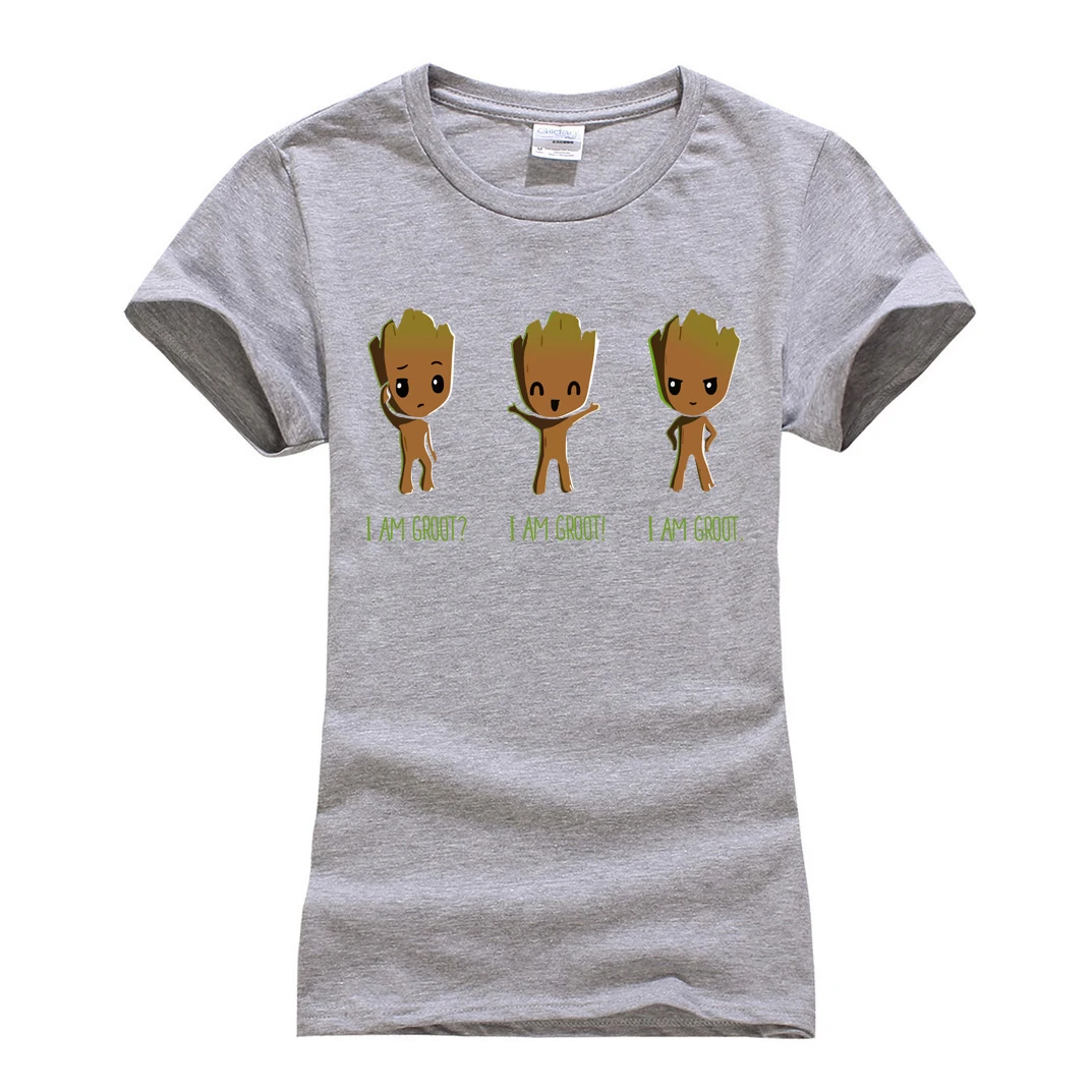 Женская брендовая одежда harajuku camisetas женская футболка i am groot летняя хлопчатобумажная футболка женская футболка с коротким рукавом и круглым вырезом