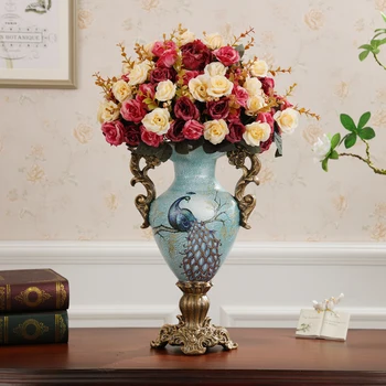 

New American Flower Vase Decoration living room TV cabinet accessories Home Furnishing European table flower decoration