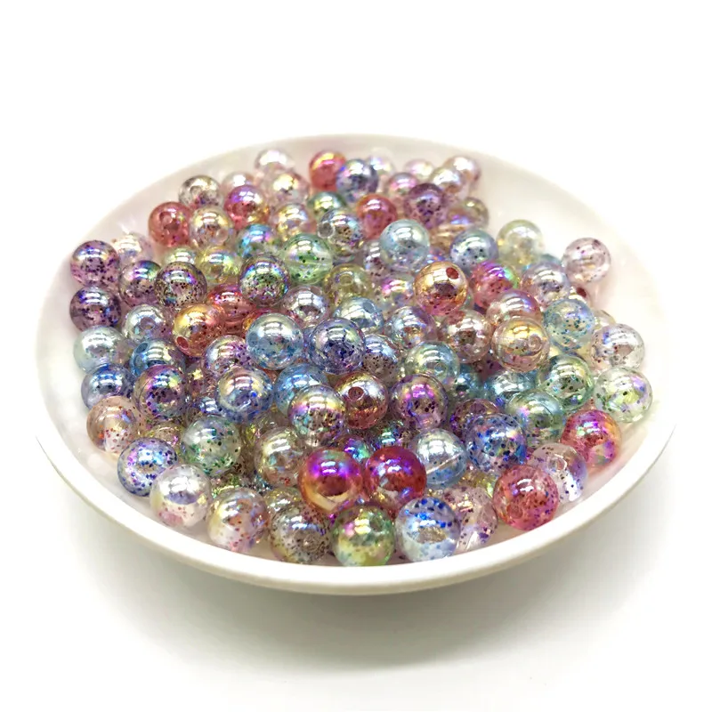 

50pcs 8mm AB Color Round Acrylic Bead Loose Spacer Beads For Jewelry Making DIY Bracelet