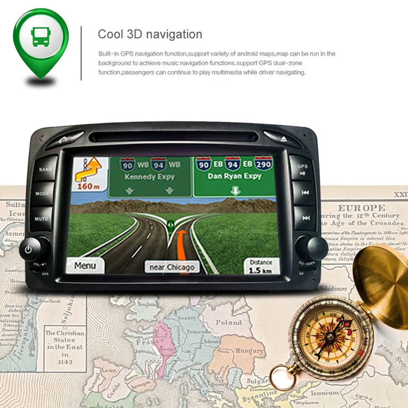 Excellent Android6.0/2G RAM/32G ROM/8Core/2Din For Mercedes/Benz/W209/203 Car DVD Player GPS Multimedia Bluetooth WiFi 3G TV Fast Boot SD 8