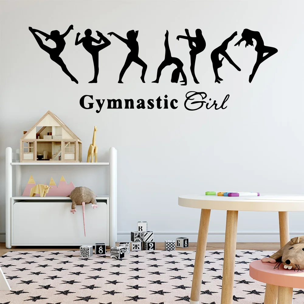 Gymnastic Vinyl Wall Stickers Wall Decor For Gym Gymnastics Room