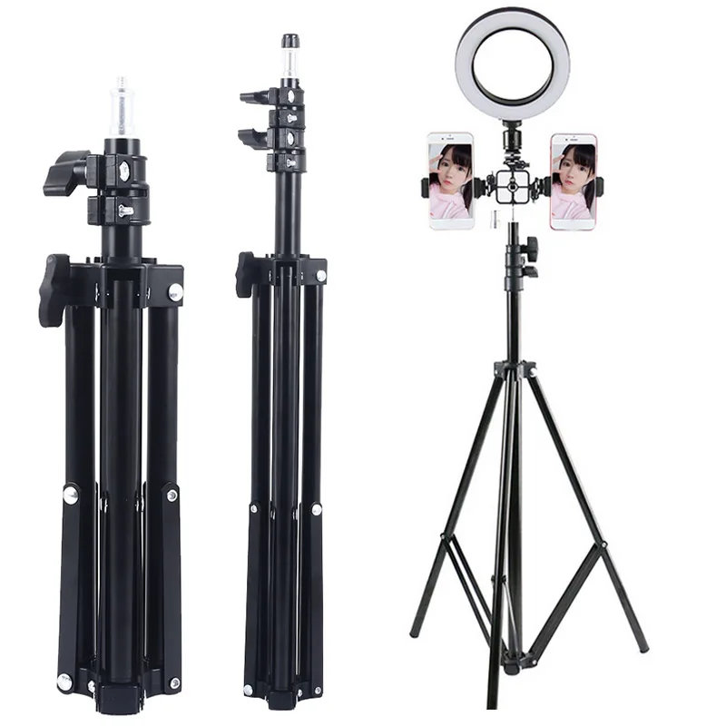 

New 50cm/160cm LED Selfie Ring Light Tripod Studio Photography Photo Selfie Stick Telescopic Tripod For Smartphone Makeup Selfie