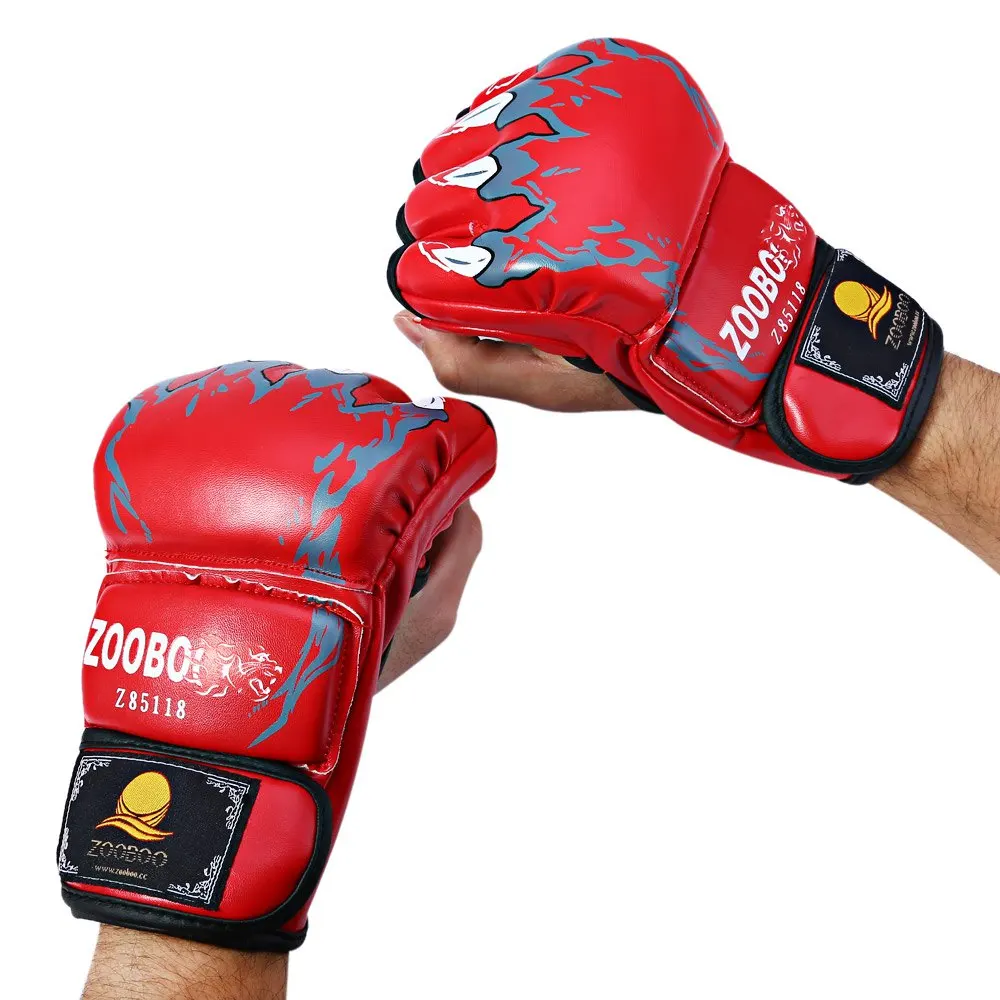 8colors 1xPair Zooboo Half Finger Boxing Gloves Wrist Support Sandbag