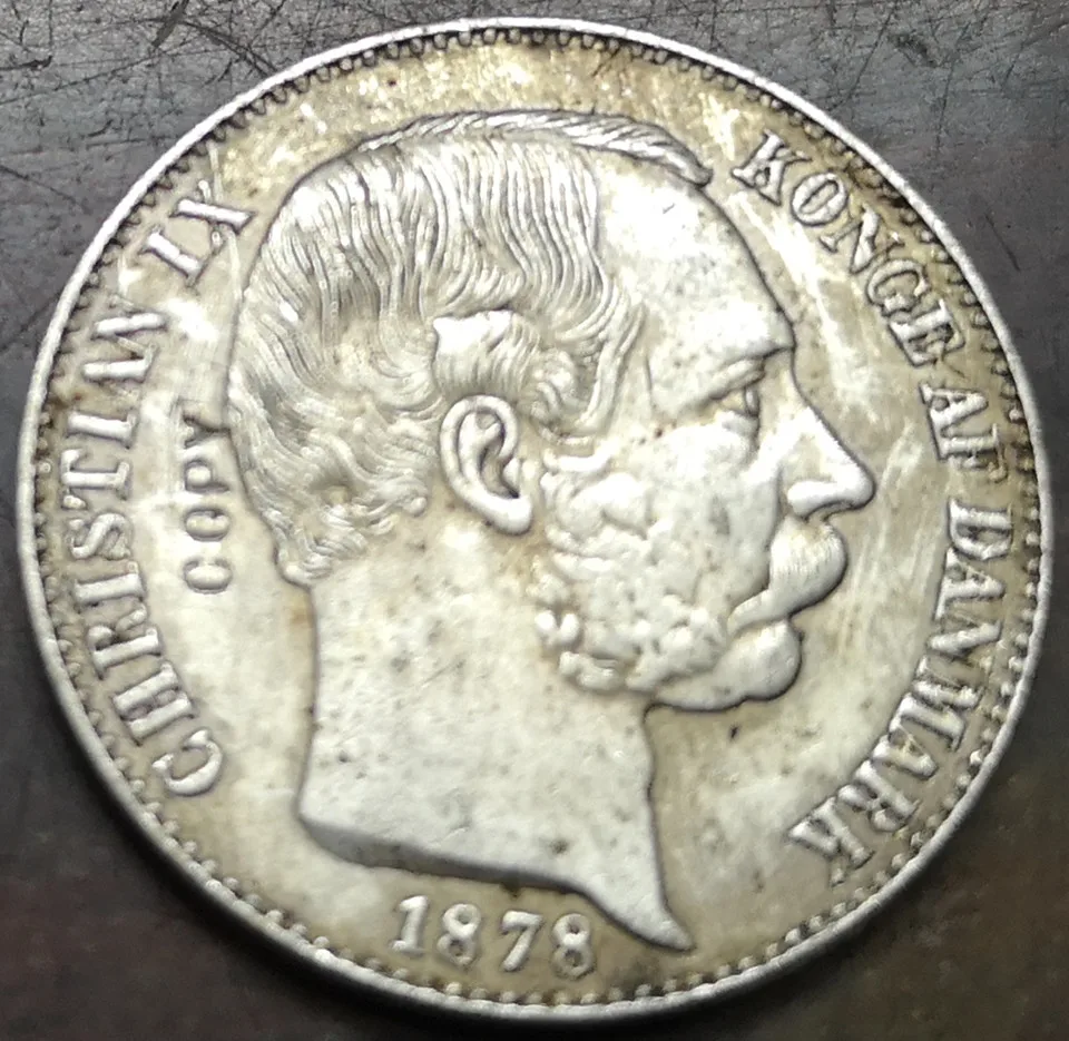 

1878 Danish West Indies 20 Cents-Christian IX Silver Plated Copy coin