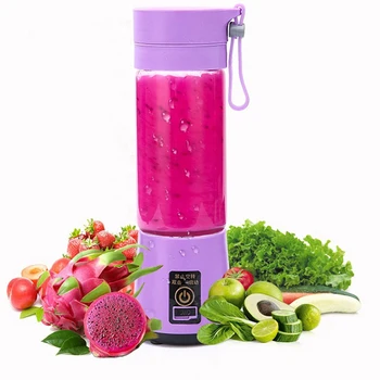 

Electric Juicer Blender Portable Four Blades Juice Machine USB Rechargeable Multifunctional Juice Maker Household 380ML 4 Colors