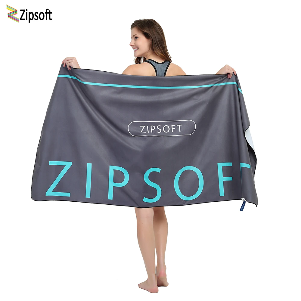 Пляжное полотенце для путешествий из микрофибры Zipsoft быстро сохнет на открытом