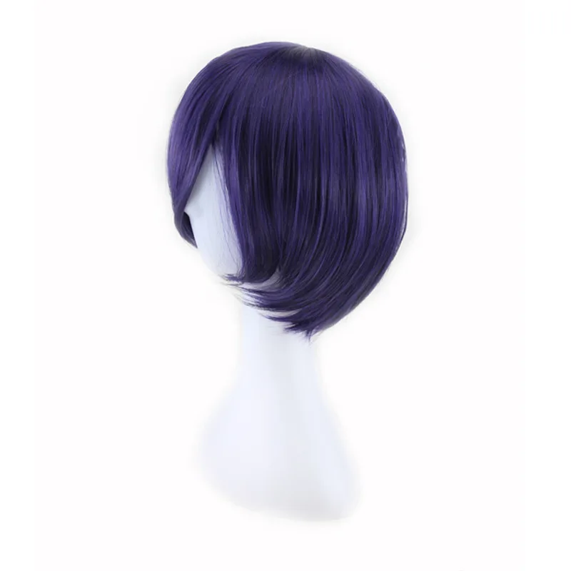Мужской парик из аниме прямые термостойкие синтетические парики для костюмов на Хэллоуин фиолетовые волосы, парик Peluca Perruque