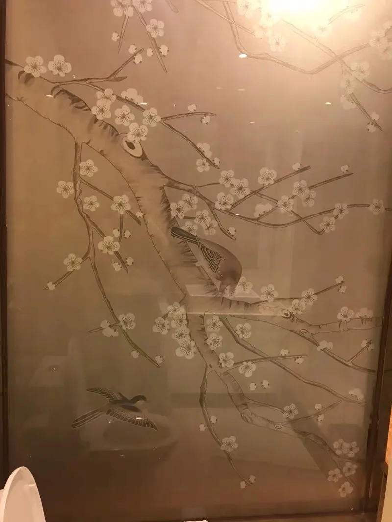 Электростатическая клеевая стеклянная пленка для уединенности птиц и деревьев витражное окно наклейка самоклеящаяся домашняя дверь украшения для офиса