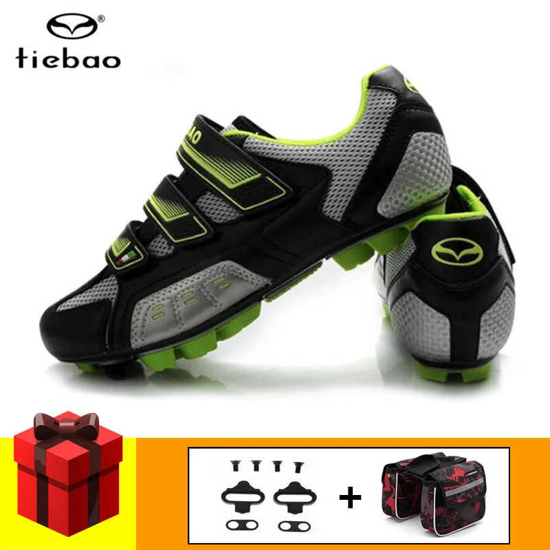 Tiebao MTB велосипедная обувь мужские кроссовки добавить педаль SPD набор горный велосипед велосипедный гоночный цикл Sapatilha Ciclismo MTB спортивная обувь - Цвет: add cleats and bag