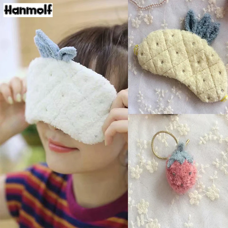 

2pcs/set Plush Fruit Eye Mask Pineapple Strawberry Kids Ladies Traveling Airplane Train Car Nap Eye Mask Four Seasons Plush Toy