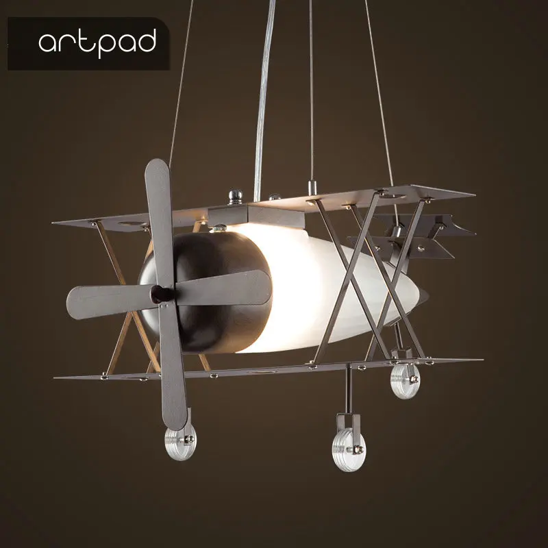  Artpad American Industrial Vintage Pendant Lamp Metal Shade Plane Shape E27 Creative LED Hanging La - 32883796385