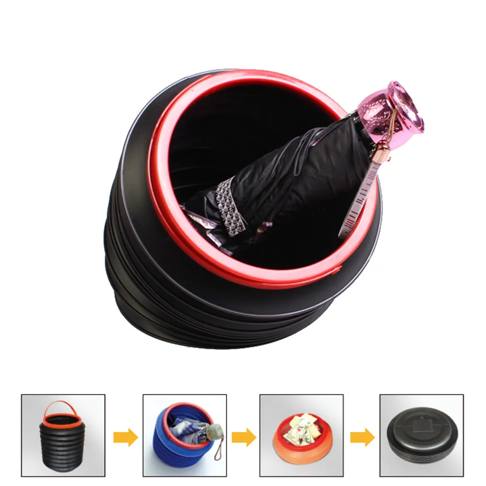 

Car Accessories Garbage Bucket Folding Collapsible Fishing Water Pail Storage Box Trash Container In Car p# dropship