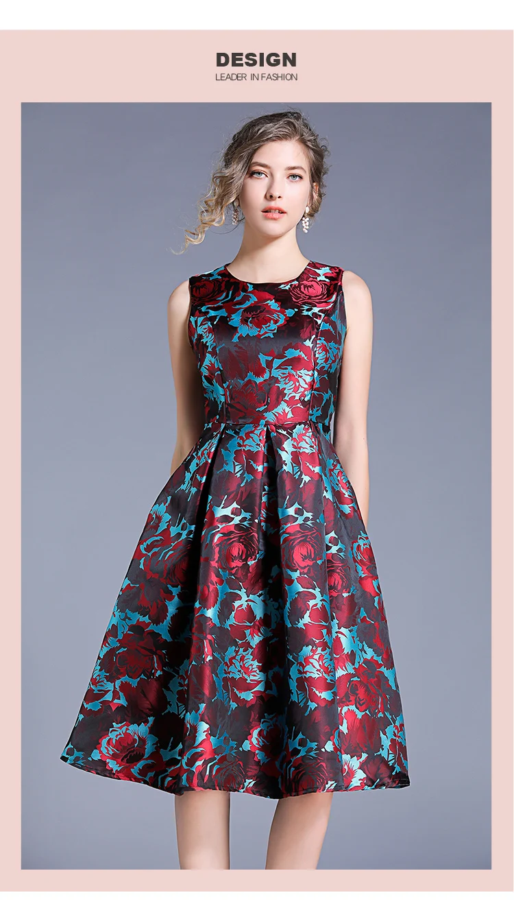 Тренч Платье с принтом дизайнерское женское приталенное подиумное платье без рукавов Роскошные вечерние с розой