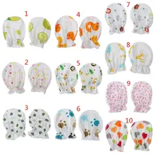 1 пара, детские перчатки с защитой от царапин, смесь из хлопка, теплые, не захватывают мягкие перчатки, Мультяшные варежки для ухода за новорожденными