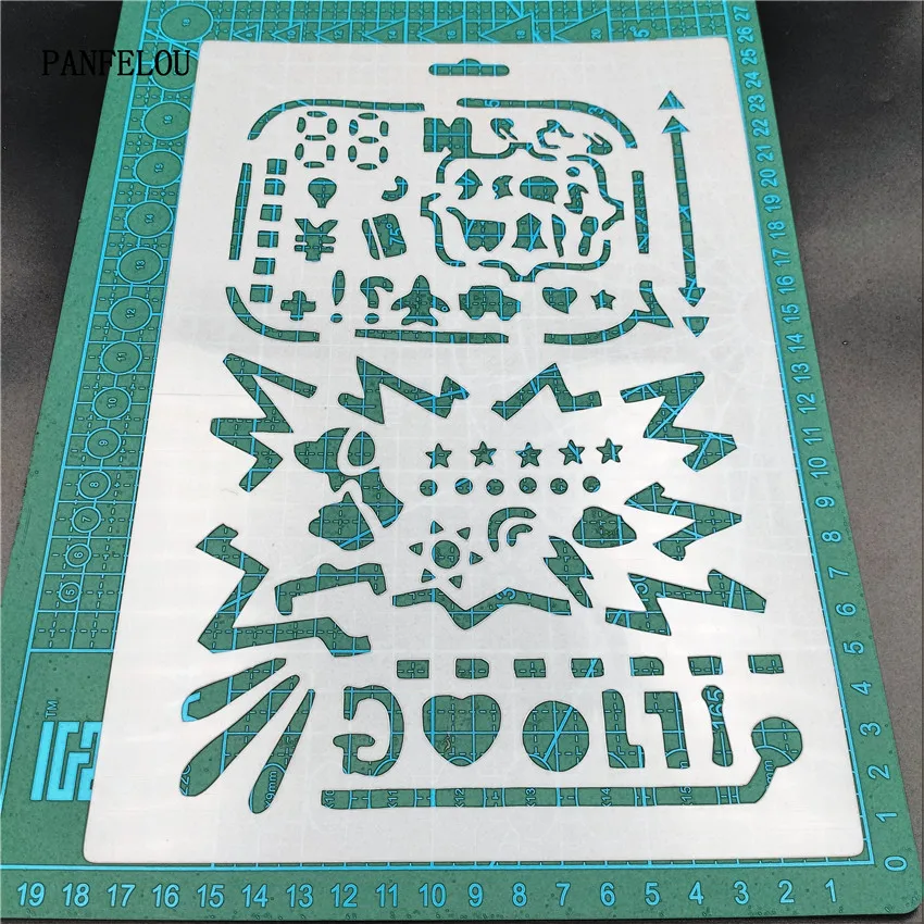 Unique decoration scrapbook stencils spray plastic mold shield DIY cake hollow Embellishment printing lace ruler valentine