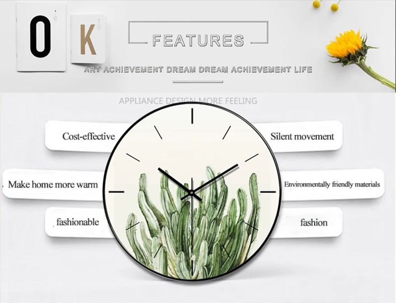 Современный дизайн настенные часы винтажные зеленые растения цифровые часы механизм настенные часы домашний декор кухня Horloge бесшумные часы 50Q212
