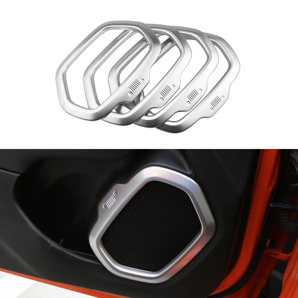 

Car Chrome Interior Door Stereo Speaker Ring Cover Speaker Trim Sticker Fit for Jeep Renegade 2015 - 2019 Accessories