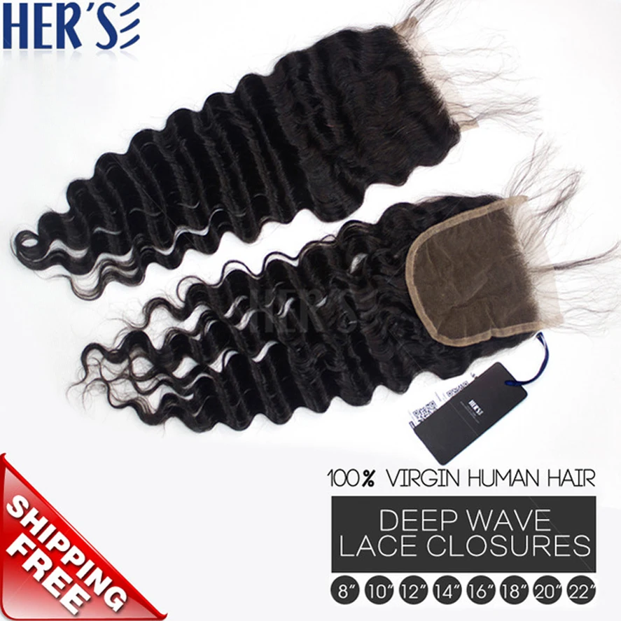 

Malaysian Virgin Hair Weave Lace Closures,Deep Wave Human Hair Closure,Human Hair Invisible Part Top Closure,Cheap Lace Closure