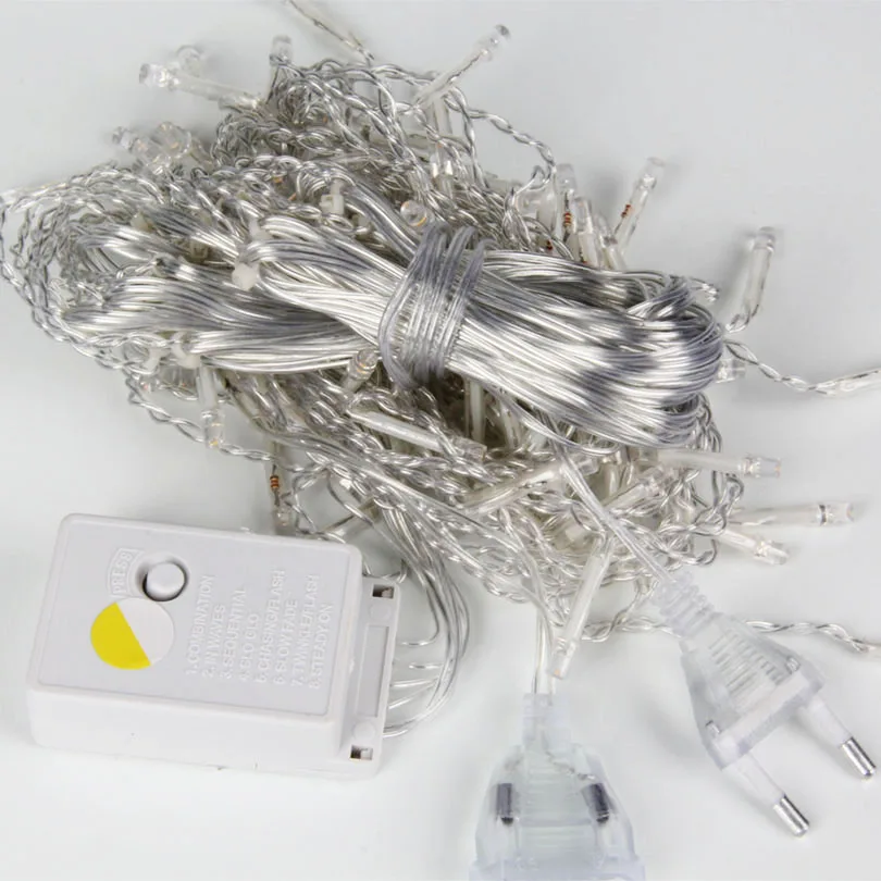 Cordão de Luzes Led de Natal com Cortinas 220v para Decoração Festas Feriados Casa Janela Parede Iluminação Noturna Interna 1 Cordão de luzes led de natal com