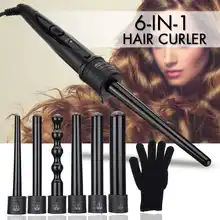 6 в 1 многофункциональная Паровая Плойка для волос, коническая завивка, профессиональная плойка для завивки волос, палочка для завивки, ролик, керамический инструмент для волос