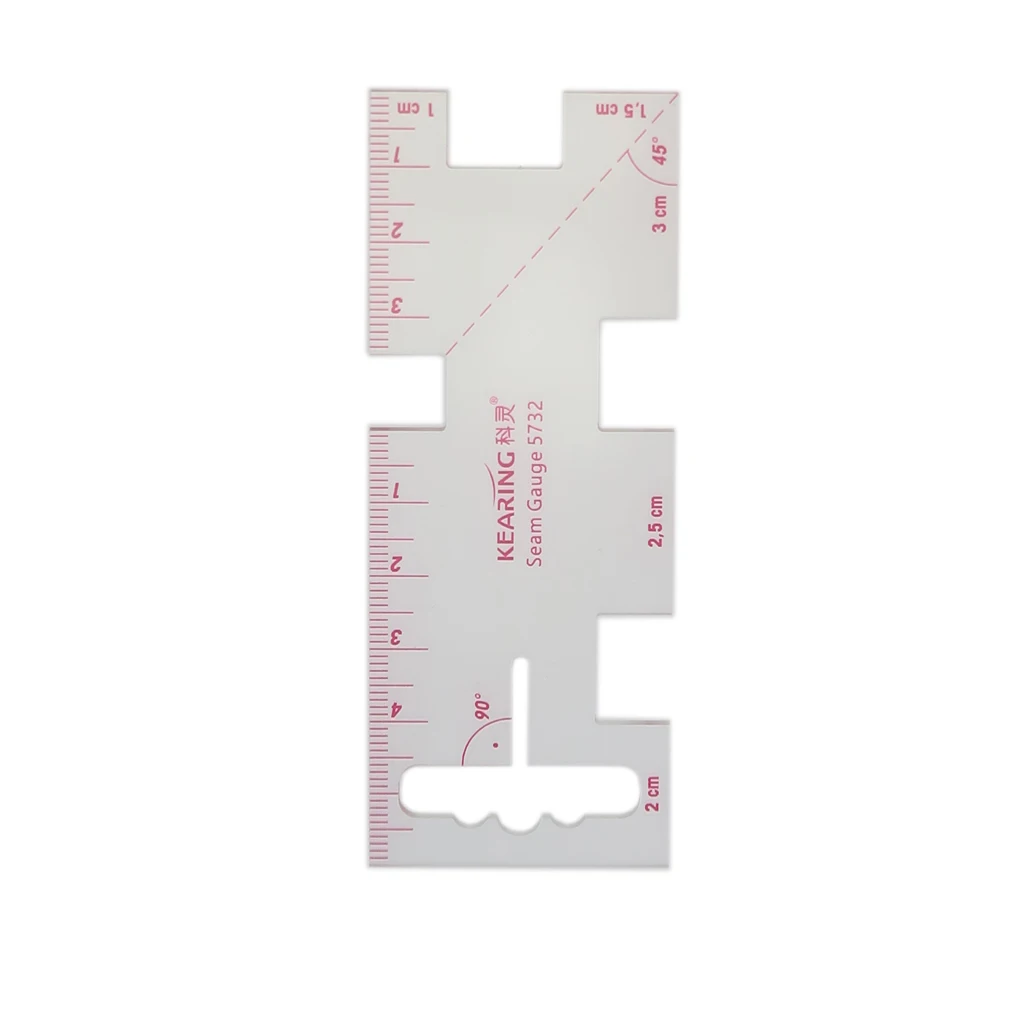 1 Piece Transparent Handy Seam Gauge Quilting Patchwork Ruler for Sewing Craft