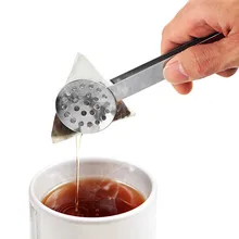 Новые Щипцы для чая из нержавеющей стали, держатель для соковыжималки для чая, ручка для травы, чайная ложка для выдавливания, креативный фильтр, металлический домашний кухонный полезный