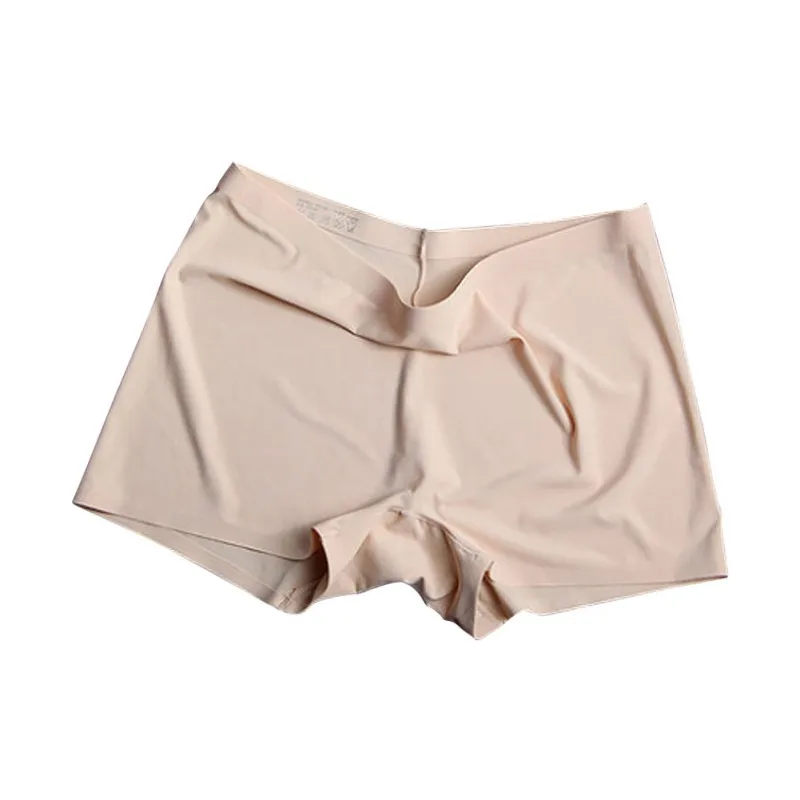 Новый размера плюс Ice Silk бесшовные пикантные дышащие защитные брюки Однотонная