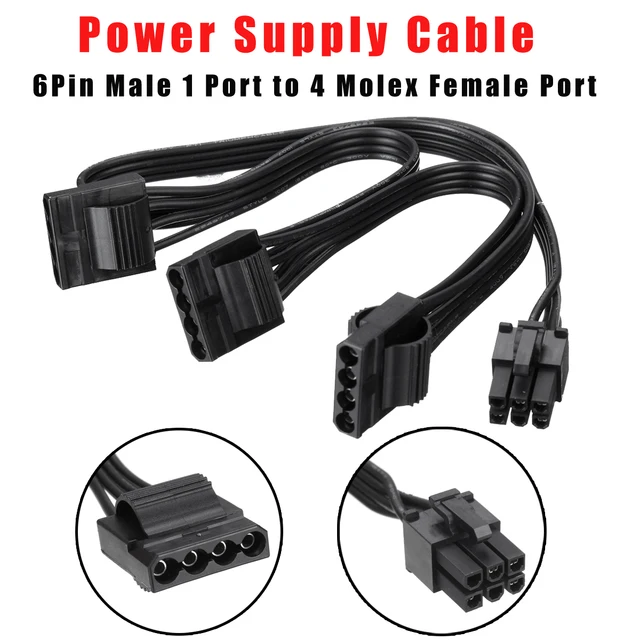 Best Value S SKYEE 40+15+15CM Graphics Card 18AWG 6Pin Male 1 Port to 4 Molex Female Port Computer Power Supply Extension Cord Cable PCI-E Best Value S SKYEE 40+15+15CM Graphics Card 18AWG 6Pin Male 1 Port to 4 Molex Female Port Computer Power Supply Extension Cord Cable PCI-E