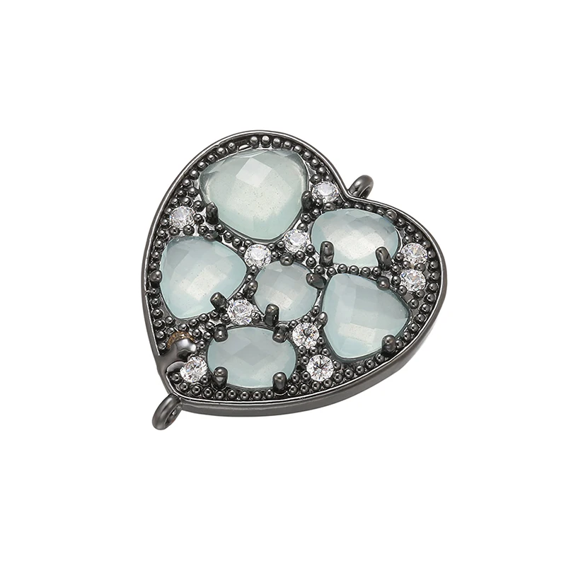 ZHUKOU 23x26 мм Высокое качество кристалл сердце разъем для ручной работы DIY ожерелье серьги ювелирные аксессуары фурнитура модель: VS392