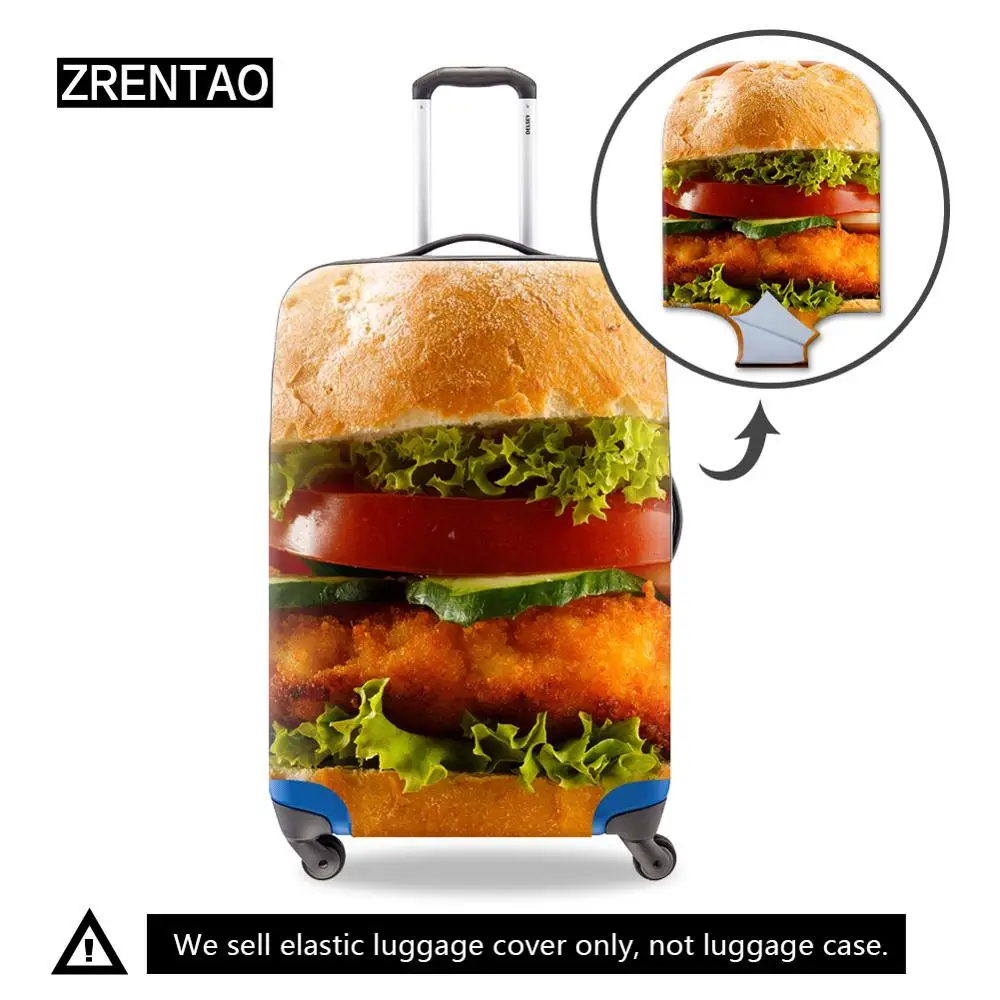 3D Hamburger Travel Luggage Suitcase Protective Cover,Stretch Dustproof