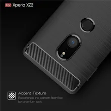 Para Sony Xperia caso XZ2 Luxuoso Magro Silicone Soft case telefone TPU para Sony XZ2 Compacto/XZ2 Premium Escovado capa de Fibra de carbono