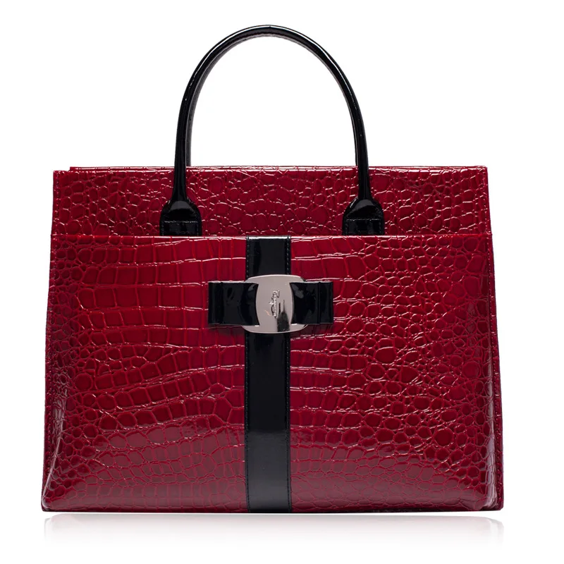 

Hot Sale! Lady PU Leather Shoulder Bag Elegant Luxury OL Lady Crocodile lady bag handbag messager bag Fashion Bags