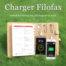 2018 new filofax a5 journal diary power bank charge agenda PU leather cove business gifts diaries