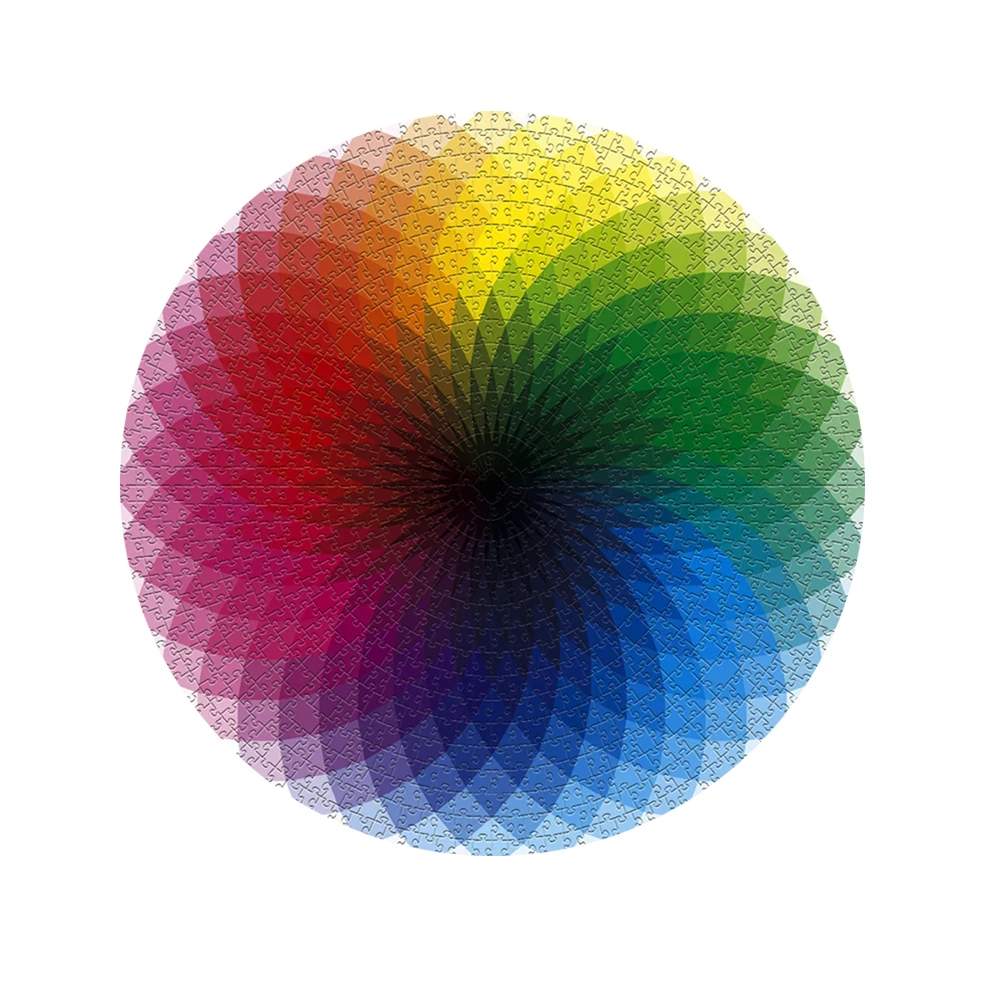 

1000 Pcs/set Hot Selling Colorful Rainbow Round Geometrical Adult Kids DIY Educational Decompression Toy Puzzle Paper