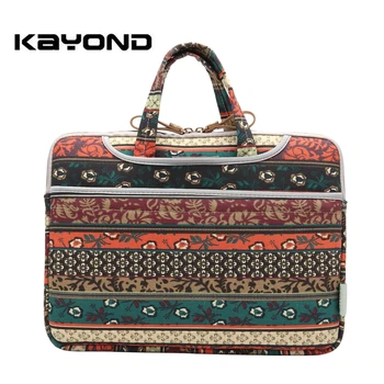 

New Bohemian Style Canvas Neoprene Fabric 8"-15" for Macbook Pro Air Notebook Computer Storage Bag Laptop Sleeve Cover