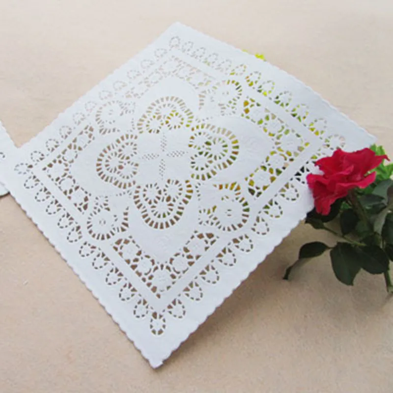 10" inch Square paper doilies doyleys placemat craft for wedding