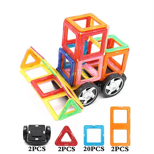 MylitDear 43 шт. магнитные строительные блоки модели строительные игрушки Наборы магнитные, конструкторские, с кубиками техника Развивающие игрушки для детей - Цвет: Армейский зеленый
