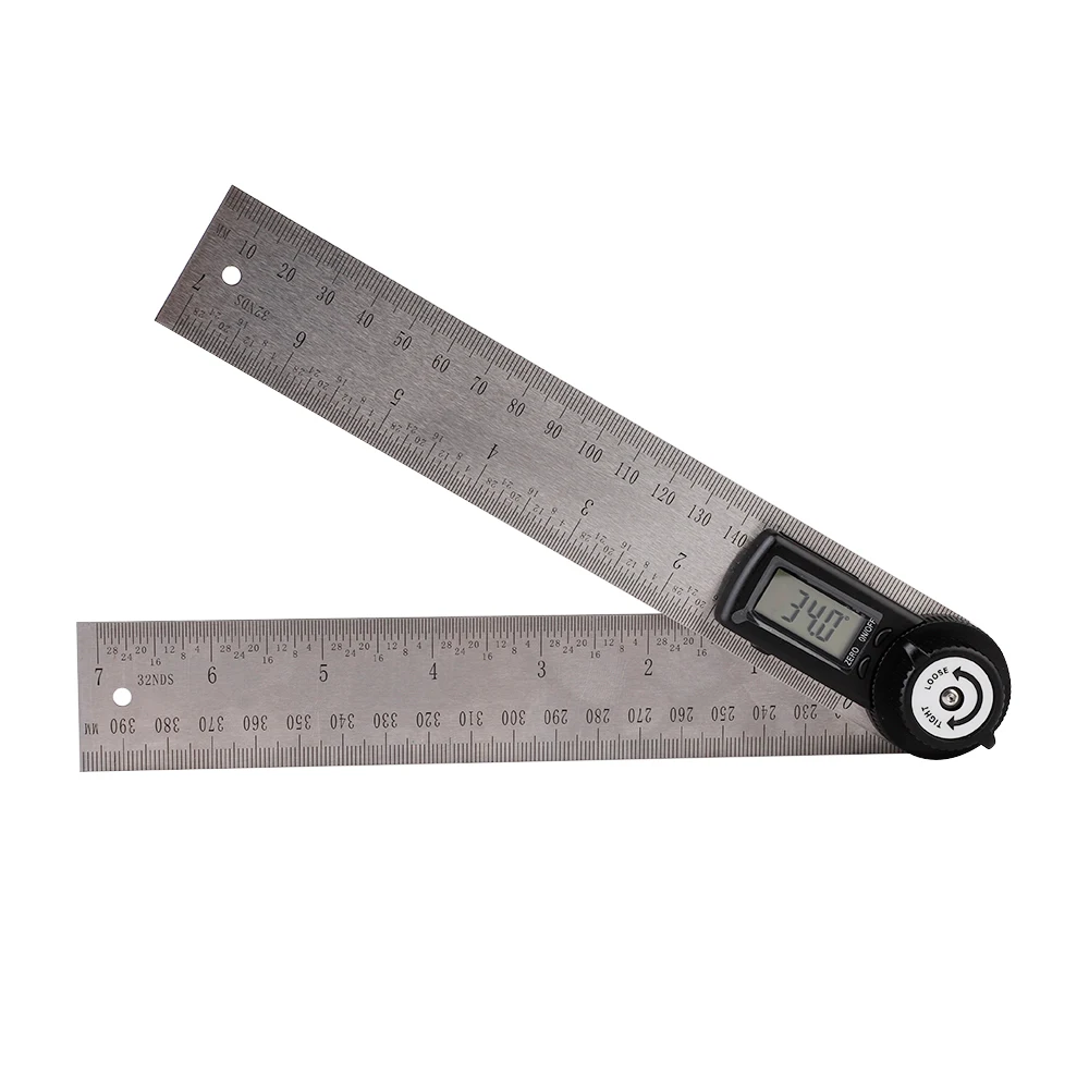 

0-200 mm Digital LCD Angle Finder Stainless Steel Ruler 360 Degree Gauge High Quality
