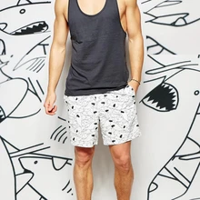 Купальный костюм с рисунком акулы, мужские пляжные шорты для отдыха, шорты купальные шорты, спортивные шорты для серфинга, Мужской купальный костюм, купальный костюм Sunga