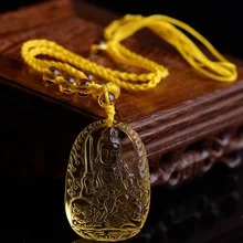На новое место желтый кристалл кулон Авалокитешвара Будды кулон покровитель мужского и женского крыс