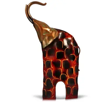 

Tooarts Awesome Metal Sculpture Raising Head Iron Art Elephant Home Furnishing Articles Home Decoration