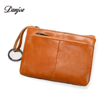 

DANJUE Rfid Blocking Coin Purse Women&men Genuine Leather Small Change Wallets Zipper Designer Coin Hand Bags Wallet