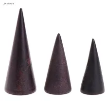 JAVRICK натуральный Неокрашенный деревянный ювелирный дисплей полка черный в форме конуса Органайзер деревянная подставка держатель кольцо стойка