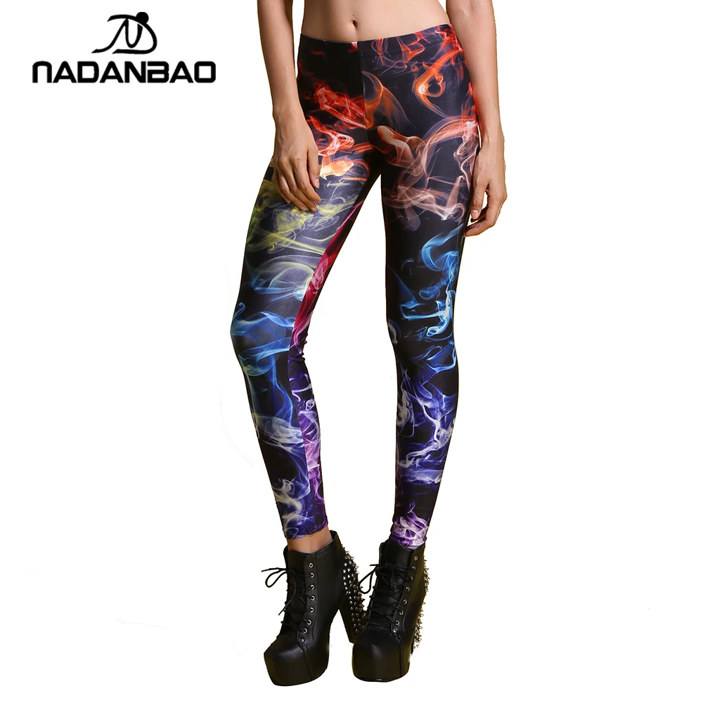 

NADANBAO New Arrival Colored smoke leggins style Printed leggins Women leggings