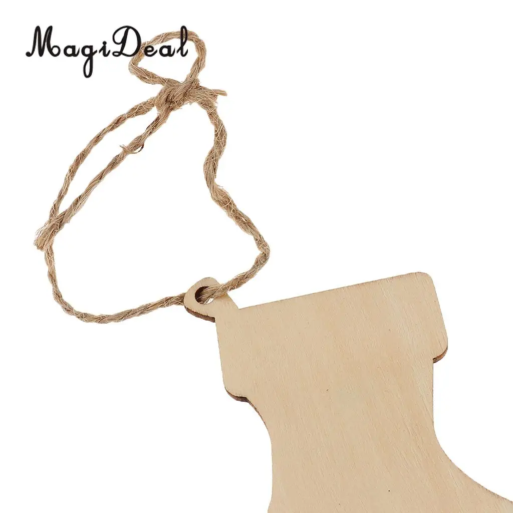 MagiDeal 20pcs Merry Christmas Socks Elk Deer Woodcut Embellishment  Gift Hanging Tags Xmas Decorations